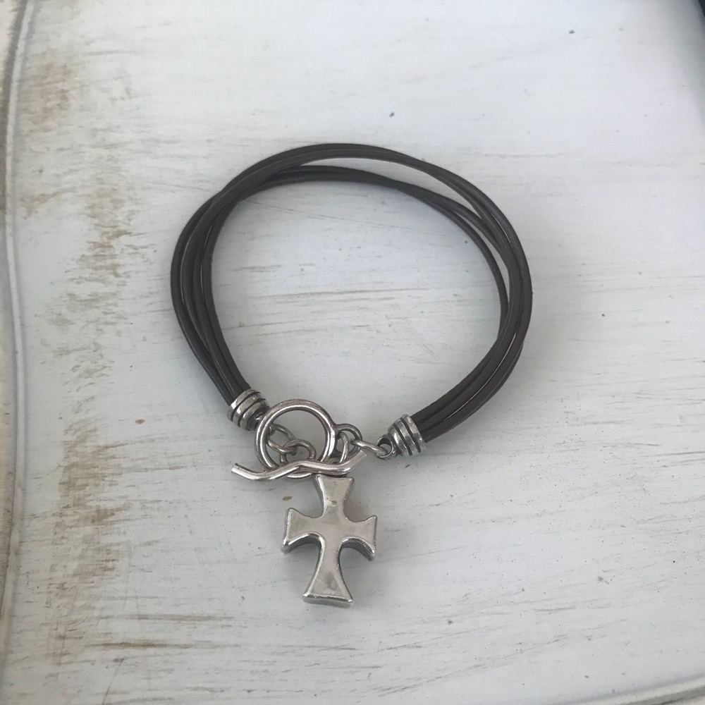 Dark Brown Leather Wire Bracelet